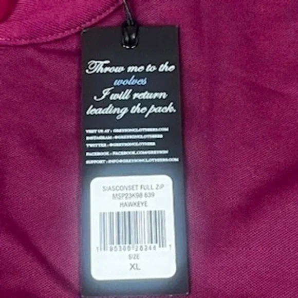 Greyson Mens Full Zip Pullover Jacket Burgundy‎ Athletic Performance XL